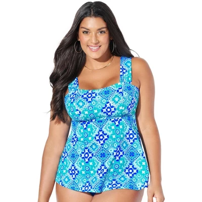 Swimsuits For All Women’s Plus Size Tie-Back Tankini Top - Image 7