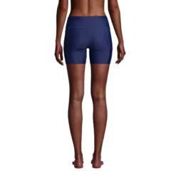 Lands' End Women's Chlorine Resistant High Waisted 6" Bike Swim Shorts With UPF 50 Sun Protection