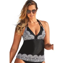 Swimsuits For All Women’s Plus Size Apron Halter Tankini Top