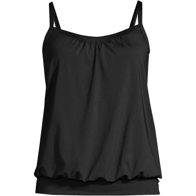 Lands' End Women's Blouson Tummy Hiding Tankini Top Swimsuit Adjustable Straps - Image 3