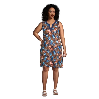 Lands' End Women's Cotton Jersey Sleeveless Swim Cover-up Dress - Image 19