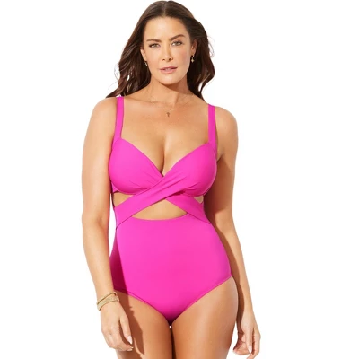 Swimsuits For All Women’s Plus Size Cut Out Underwire One Piece Swimsuit - Image 4