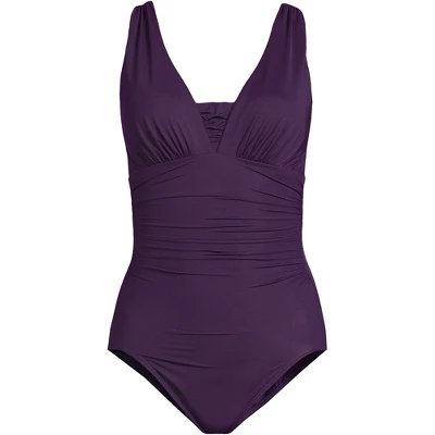 Lands' End Women's Plus Size DD-Cup Slender Grecian Tummy Control Chlorine Resistant One Piece Swimsuit - Image 4