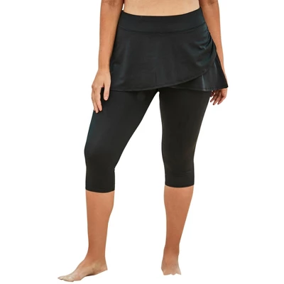 Swim 365 Women’s Plus Size Skirted Swim Capri Pant - Image 3