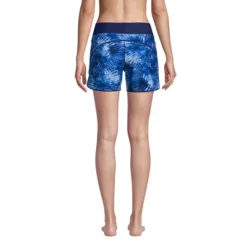 Lands' End Women's 5" Quick Dry Elastic Waist Board Shorts Swim Cover-up Shorts