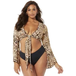 Swimsuits For All Women’s Plus Size Cover Up Crop Top