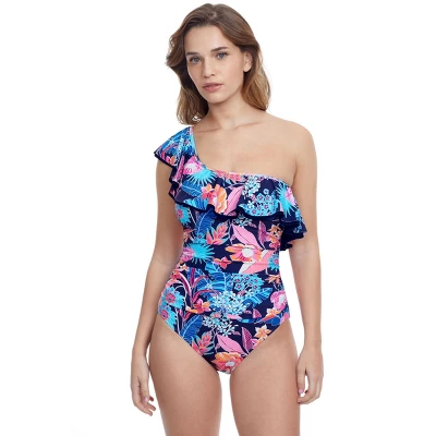 Profile By Gottex Bohemian Gypsy One Shoulder One Piece - Image 3