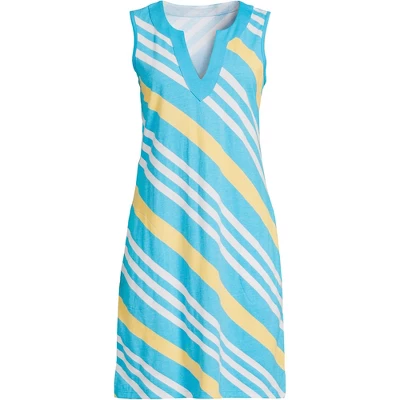 Lands' End Women's Cotton Jersey Sleeveless Swim Cover-up Dress - Image 15
