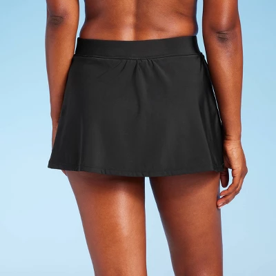 Women's UPF 50 Split Swim Skirt - Aqua Green® Black - Image 4