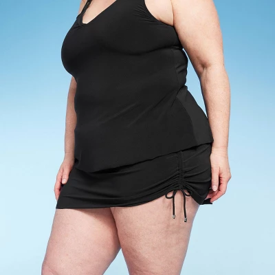 Women's UPF 50 Side-Tie Cinched Drawstring Skirt - Shape + Style™ By Aqua Green® Black - Image 8