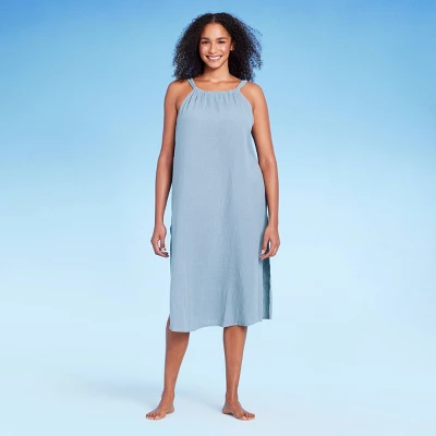 Women's Tie Back Cover Up Midi Dress - Kona Sol™ Blue - Image 3