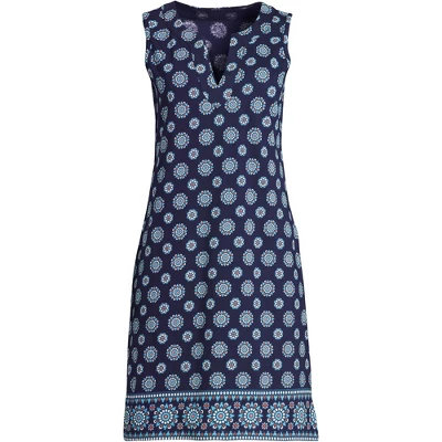 Lands' End Women's Cotton Jersey Sleeveless Swim Cover-up Dress - Image 16