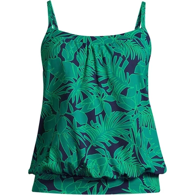 Lands' End Women's Blouson Tummy Hiding Tankini Top Swimsuit Adjustable Straps - Image 10
