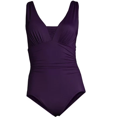 Lands' End Women's Plus Size DD-Cup Slender Grecian Tummy Control Chlorine Resistant One Piece Swimsuit - Image 3