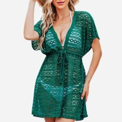 Women's Sheer Lace Mini Cover-Up Dress - Cupshe