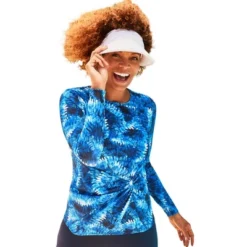 Swimsuits For All Women’s Plus Size Long Sleeve Twist Front Tee