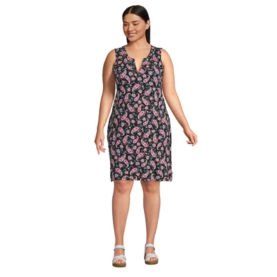 Lands' End Women's Cotton Jersey Sleeveless Swim Cover-up Dress - Image 12