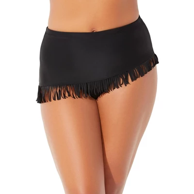 Swimsuits For All Women’s Plus Size Fringe Sarong Skirt - Image 3