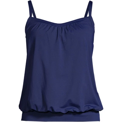 Lands' End Women's Blouson Tummy Hiding Tankini Top Swimsuit Adjustable Straps - Image 4