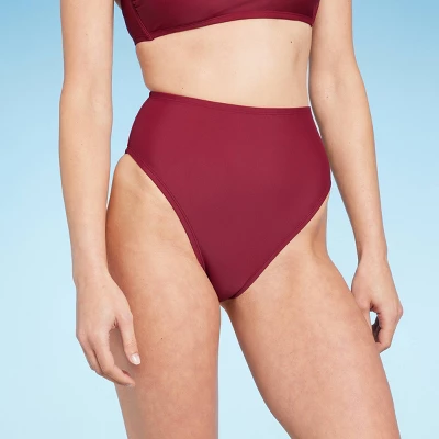 Women's High Waist High Leg Bikini Bottom - Shade & Shore™ Red - Image 5