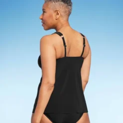 Women's UPF 50 Cut Out Strap Tankini Top - Aqua GreenĀ®