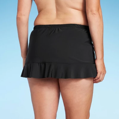 Women's UPF 50 Ruffle Swim Skirt - Aqua GreenĀ® Black