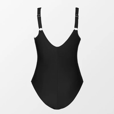 Women's Plus Size V Neck Mesh Sheer One Piece Swimsuit -Cupshe - Image 5