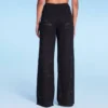 Women's Mid-Waist Crochet Cover Up Pants - Shade & Shore™ Black