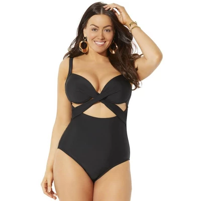 Swimsuits For All Women’s Plus Size Cut Out Underwire One Piece Swimsuit - Image 6