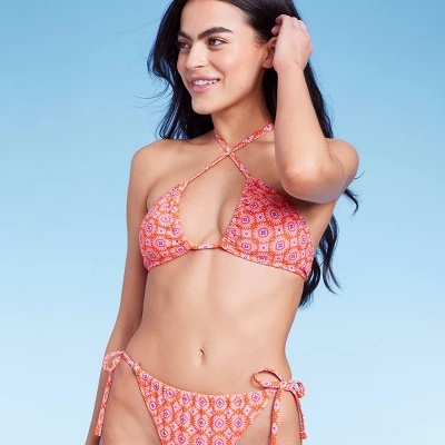 Women's U Bralette Multiway Bikini Top - Wild Fable⢠Orange Tile Print - Image 5