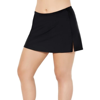 Swim 365 Women’s Plus Size Side-Slit Swim Skirt With Built-in Brief - Image 3