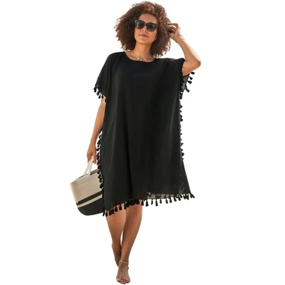 Swimsuits For All Women’s Plus Size Everly Pom Pom Cover Up Tunic - Image 4