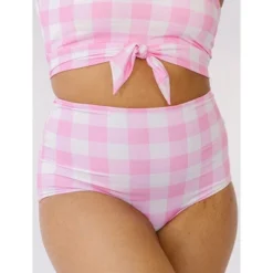 Lime Ricki Women's Garden Party/Pink Gingham Ultra High-Waist Bottom