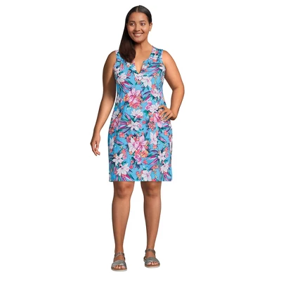 Lands' End Women's Cotton Jersey Sleeveless Swim Cover-up Dress - Image 13