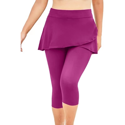 Swim 365 Women’s Plus Size Skirted Swim Capri Pant - Image 7