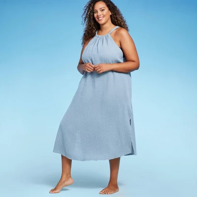 Women's Tie Back Cover Up Midi Dress - Kona Sol™ Blue - Image 4