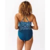 Lime Ricki Women's Indigo Dot Double-Cinch Tankini Top
