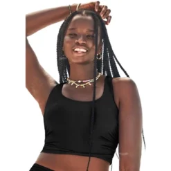 Swimsuits For All Women’s Plus Size Cropped Racerback Tankini Top