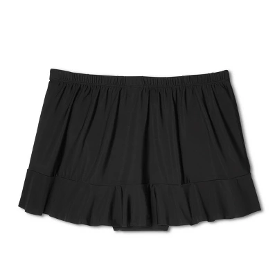 Women's UPF 50 Ruffle Swim Skirt - Aqua GreenĀ® Black - Image 6