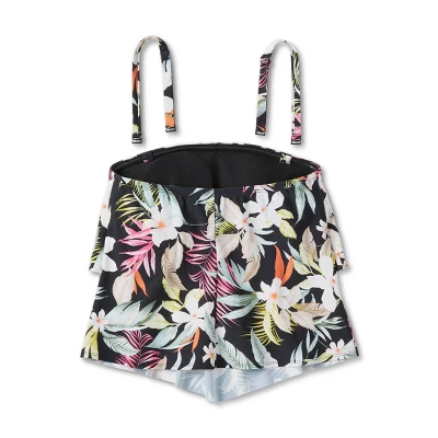 Women's Tropical Print Tiered Bandeau Tankini Top - Kona Sol™ Black - Image 5