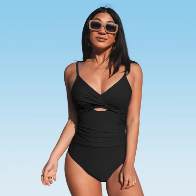 Women's Twist Front Cutout One Piece Swimsuit -Cupshe - Image 6