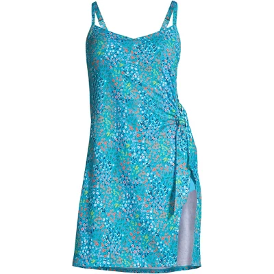 Lands' End Women's Chlorine Resistant Sweetheart Swim Dress One Piece Swimsuit Adjustable Straps - Image 13