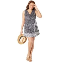 Swimsuits For All Women’s Plus Size Side Tie Dress