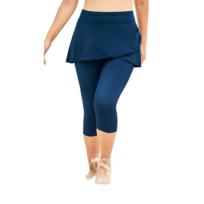 Swim 365 Women’s Plus Size Skirted Swim Capri Pant - Image 4