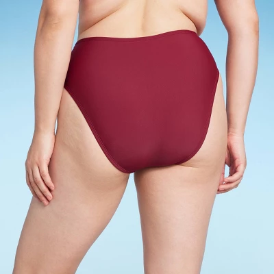 Women's High Waist High Leg Bikini Bottom - Shade & Shore™ Red - Image 4