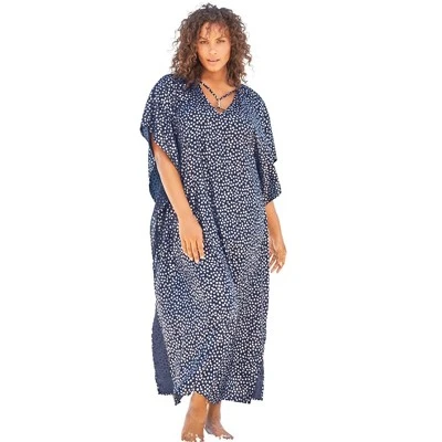 Swim 365 Women’s Plus Size V-Neck Swim Caftan - Image 4