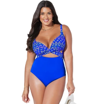 Swimsuits For All Women’s Plus Size Cut Out Underwire One Piece Swimsuit - Image 7