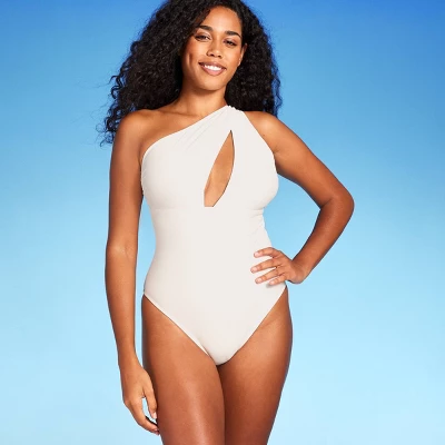 Women's One Shoulder Plunge Cut Out One Piece Swimsuit - Shade & Shore™ - Image 2