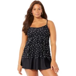 Swimsuits For All Women’s Plus Size Tiered Swimdress