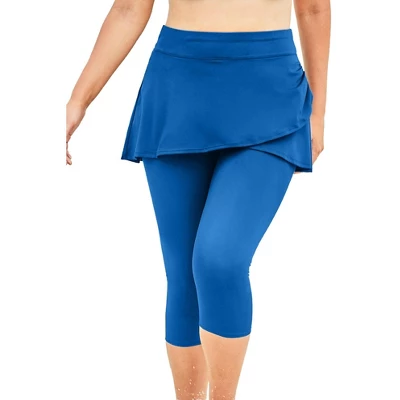 Swim 365 Women’s Plus Size Skirted Swim Capri Pant - Image 5